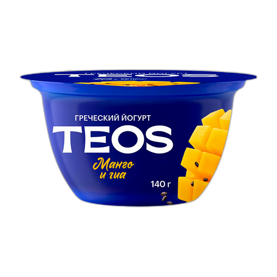 Йогурт греческий Teos манго и чиа 2% 140 г